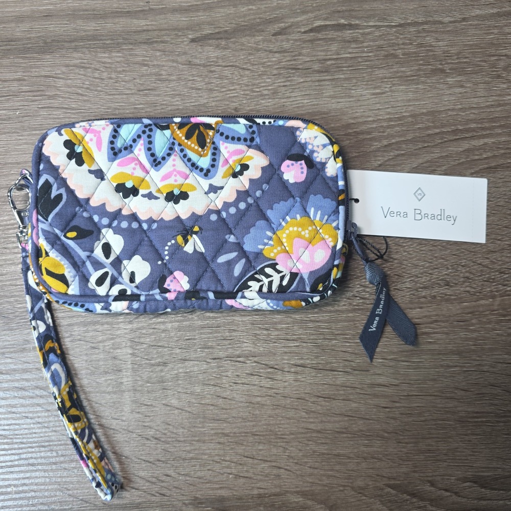 Vera Bradley Tech Case Charmont Meadow Quilted Floral Wristlet Pouch 21523-R47